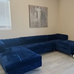 Velvet Sectional Sofa 