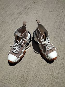 Converse Men’s Lace Up Mid Top Canvas Athletic Sneakers Brown/White Rubber Lug