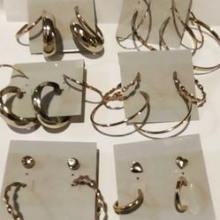 🛒🔖 Sale: Gold Hoop Earrings 2 Pair $12.