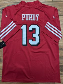 49ers Jersey Retro Throwback Red Mens Brock Purdy 13