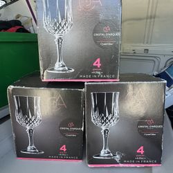 Cristal D’arques paris crystal Glass 4 pieces 8.25oz made in france 🇫🇷
