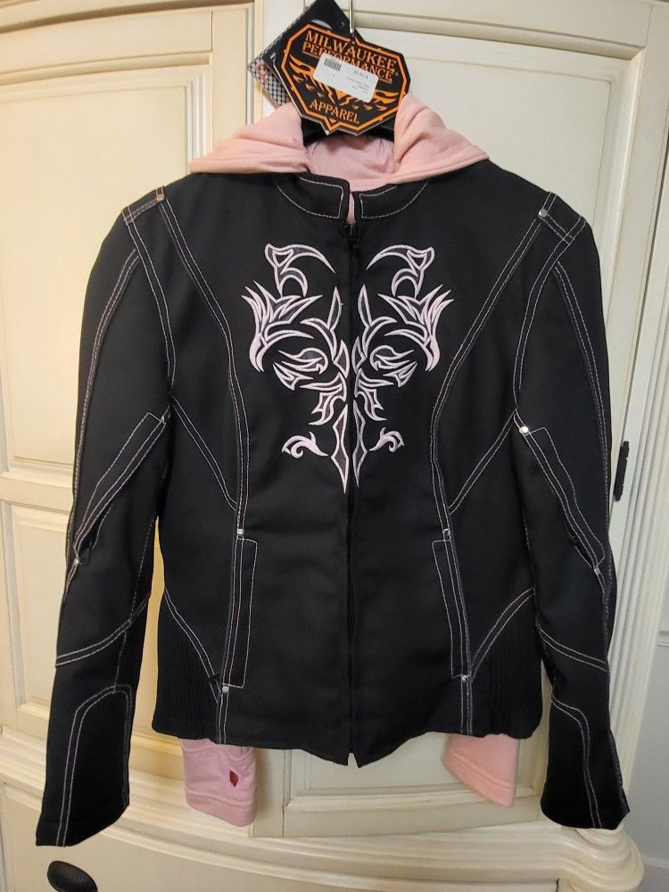 MOTORCYCLE JACKET-Womens M w/Hoodie