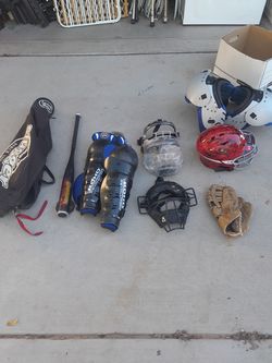 Used Baseball And Football Equipment Bat Glove Mask Pads $4-$10 each See All Photos
