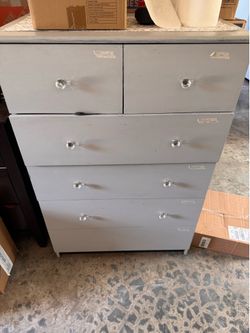 Free Solid wood dresser white grey crystal knobs