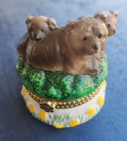 Bear Family Porcelain Trinket Box