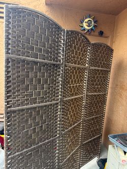Woven Rattan Room Divider Screen