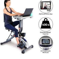 Bluetooth Folding Exercise Desk Bike 