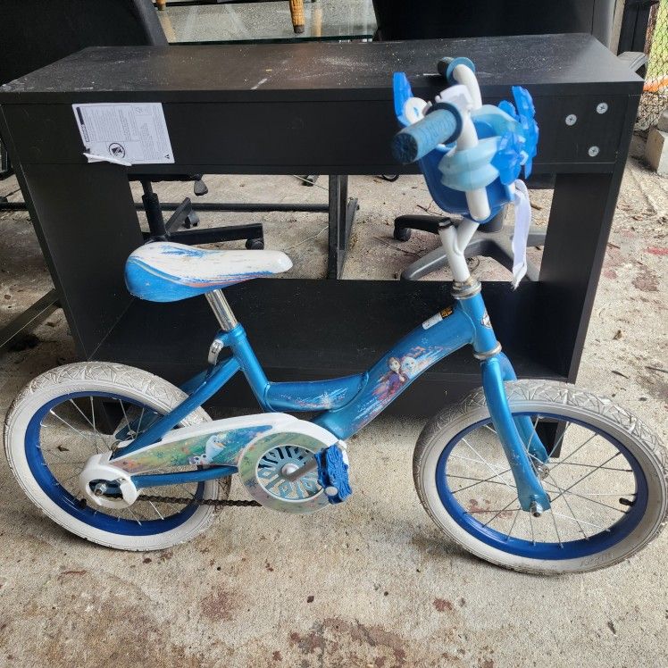 Can Deliver Frozen themed bmw childs bike bicycle blue