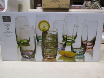 New Gibson Home 8 Glass Tumbler Cups 13 oz