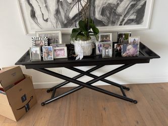 One Kings Lane Console Entry Foyer Table Black Laquer 60” x 22”