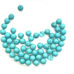 Lot Of 50+ 8mm Turquoise Beads 