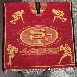 Fashionable vintage San Francisco 49ers Red and gold Retro WARM PONCHO