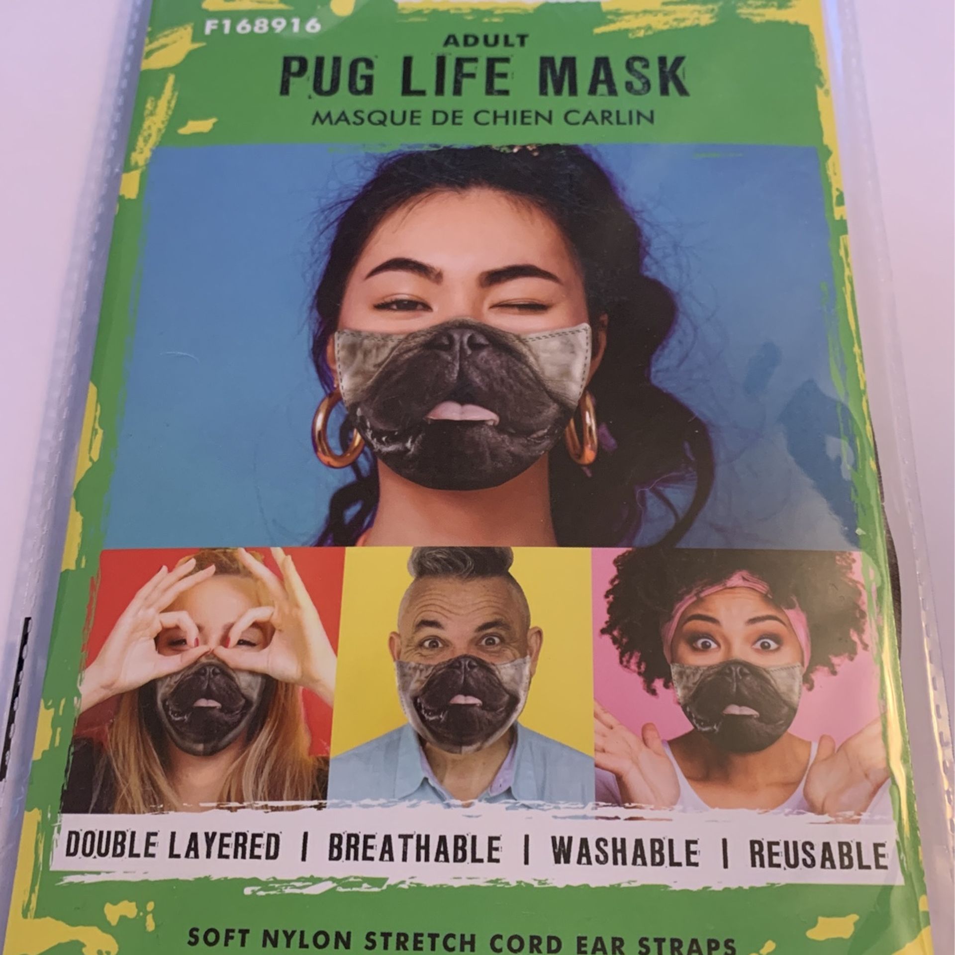 Halloween Adult Pug Life Face Mask