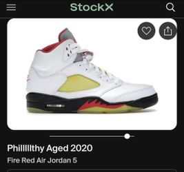 Philllllthy Aged Fire Red Air Jordan 5
Used
Kids Size 5.5y
Women's 7