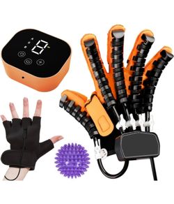 Rehabilitation Robot Glove for Stroke, Robotic Hand Stroke Recovery Equipment, Fingers Strength Training Device for Hemiplegia, Strength Adjustable (L