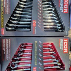 ICON Ratcheting Wrench Set - READ DISCRIPTION - Snap-on Kobalt Craftsman Dewalt 