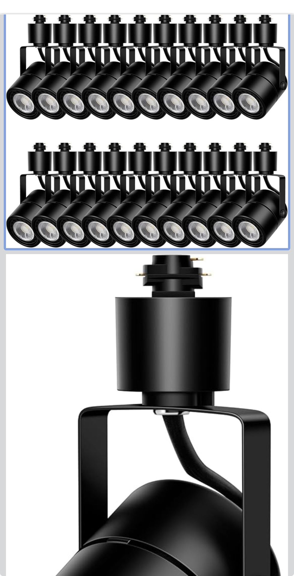 Track Lighting Heads 10W 4000K Cool White Dimmable Bright LED Track Lights Fixtures for Accent Retail Kitchen Artwork,120V Linear Track Light H Type-C