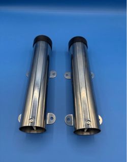 Pair-Stainless Steel Boat Fishing Rod Holder 10" Side Mount Transom Rod Rack