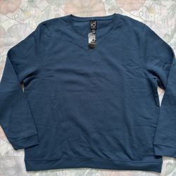 NWT Ideology Men's Promo Fleece Crewneck Sweatshirt Blue XXL Pullover