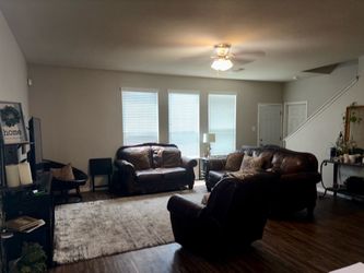 Brown Premium Leather Couch and Loveseat