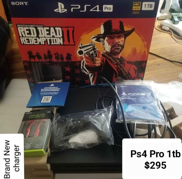 Ps4 pro 1tb. Comes ready with 4 games 5 star seller. Games sold separately. 1wk refund.