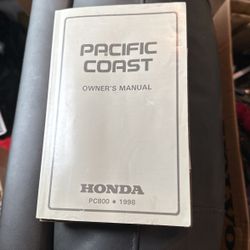 1998 Original Owners Manual  For Pacific Coast Motorcycles 