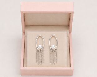 Authentic Freshwater Pearl Dangle Chain Earrings