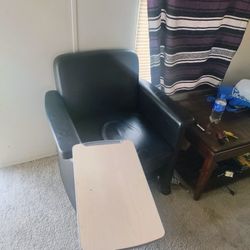 Leather Chair With Built In Table