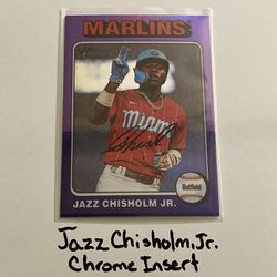 Jazz Chisholm Miami Marlins Outfielder Topps Short Print Chrome Insert Card. 