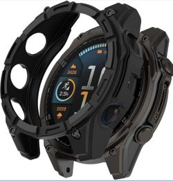 Miimall Rugged Case Bumper Compatible for Garmin Fenix 8 51mm Solar Soft TPU Case
