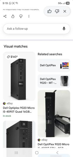 Mini computadora  dell optiflex con su cargador no se si trabaja  no se q windows sea asi como esta $75