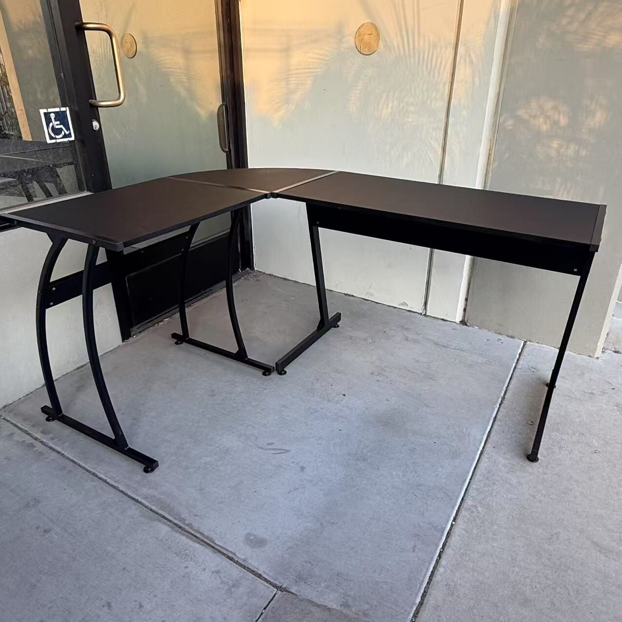 New In Box 61Lx46Dx29H Inch L Shape Corner Office Computer Desk Table All Black Color