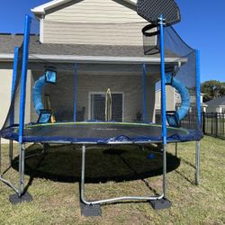 16’ Zupapa Trampoline With Basketball Hoop and Ball Tunnels For Sale!