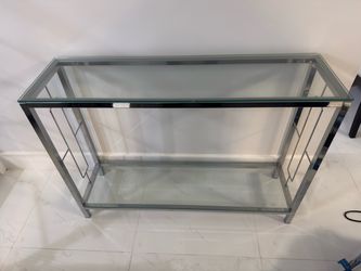 Chrome and Glass 2-Tier Console Table