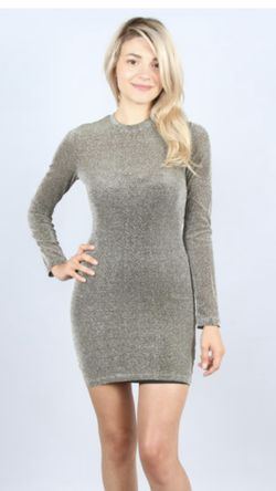 Gold sequence mini dress