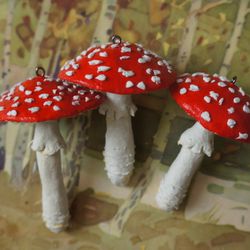 Amanita Muscaria Fly agaric ornaments mushrooms hanging decorations, mushrooms home decoration accents 