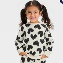 New Toddler Girls' Fleece Pullover Sweatshirt - Cat & Jack™ Cream