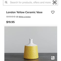 Yellow Ceramic Vase