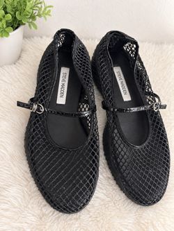 Steve Madden Black Mesh Mary Jane Flats