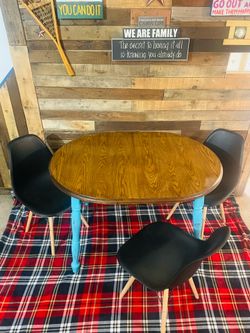 Vintage Modern Dining Room Set Distressed Look