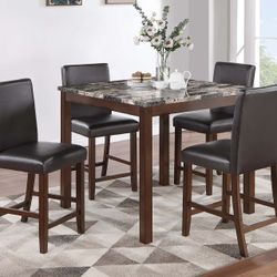 40x40 FAUX MARBLE COUNTER HEIGHT DINING SET