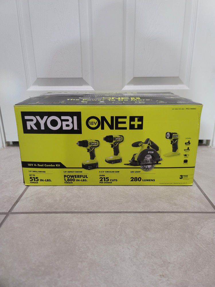 Ryobi 18v 4-Tool Combo Set 