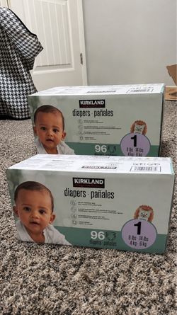 Kirkland Signature Size 1 Diapers 96-Count (x2)