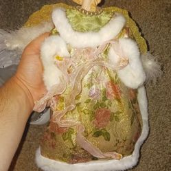 Vintage Angel Feux Fur Christmas Tree Topper