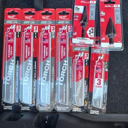 Milwaukee Sawzall Guy Blades And Step Up Drill Bit