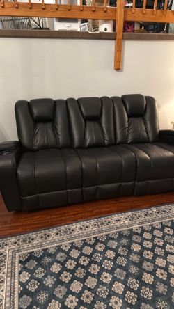 Power reclining sofa Black