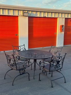 5-Piece Black Wrought Iron Patio Set