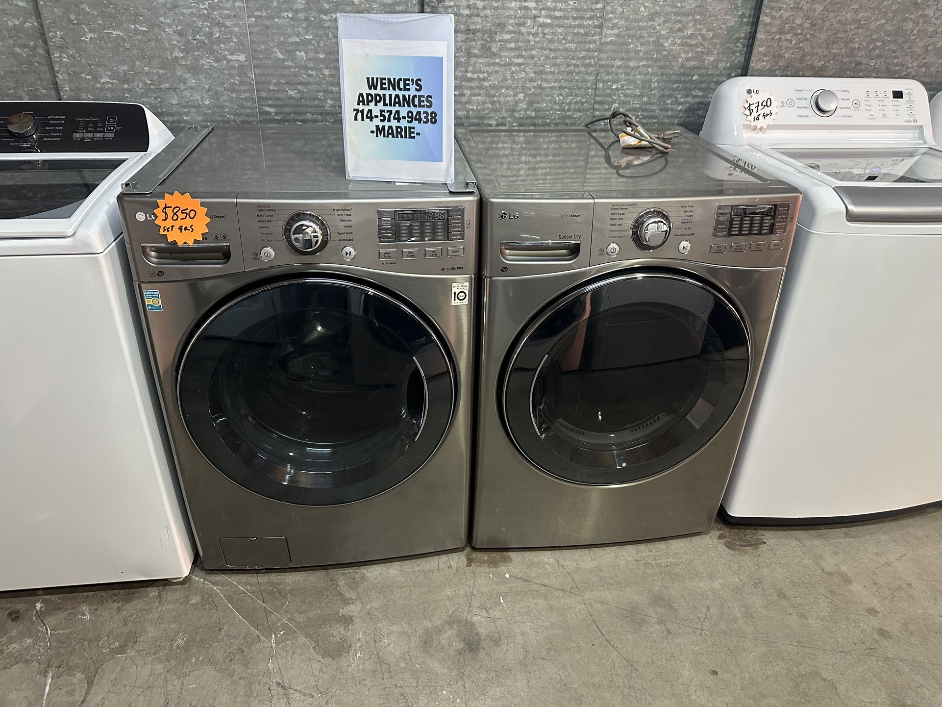 FRONT LOAD LG WASHER AND GAS DRYER SET