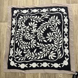 100% Silk Square Scarf Hand Painted Artsy