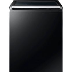 Samsung 4.6 cu. ft. Smart Top Load Washer with ActiveWave Agitator in Brushed Black (model WA46CG3505AV) And Samsung 7.4 cu. ft. Smart Electric Dryer 